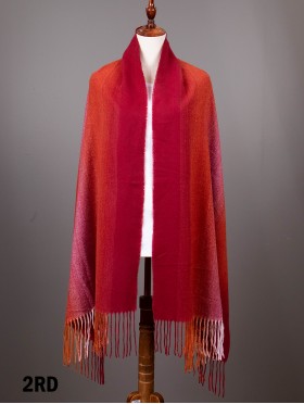 Soft Ombre Blanket Scarf with Fringes 